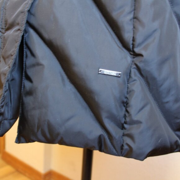 Kenneth Cole Reaction Women's Quilted Puffer Down Hooded Coat Jacket M Black - Picture 4 of 7